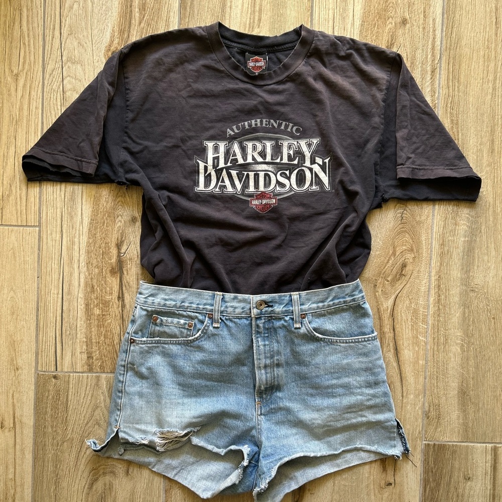 Vintage Distressed Harley Davidson Tee Shirt Oversized